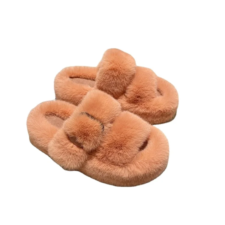 Custom Fashion Women House Warm Fluffy Furry Autumn Spring Real Fuzzy Australia Sheepskin Fur Slides Slippers for Women