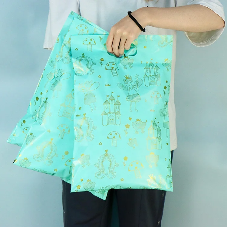 Sacchetti Postali Supplier Custom Logo Biodegradable Packing Courier Envelope Mailing Bag with Handle