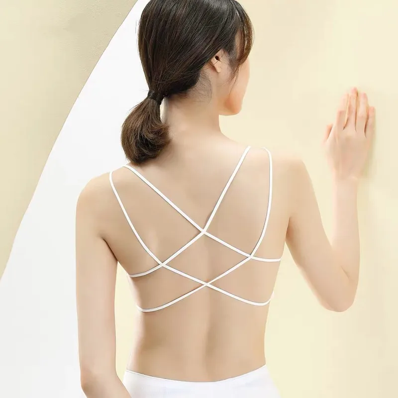 Новый стиль, Лидер продаж, Азия, женское нижнее белье с двойными лямками из вискозы, цельный бесшовный бюстгальтер, топ-труба, женская кофта