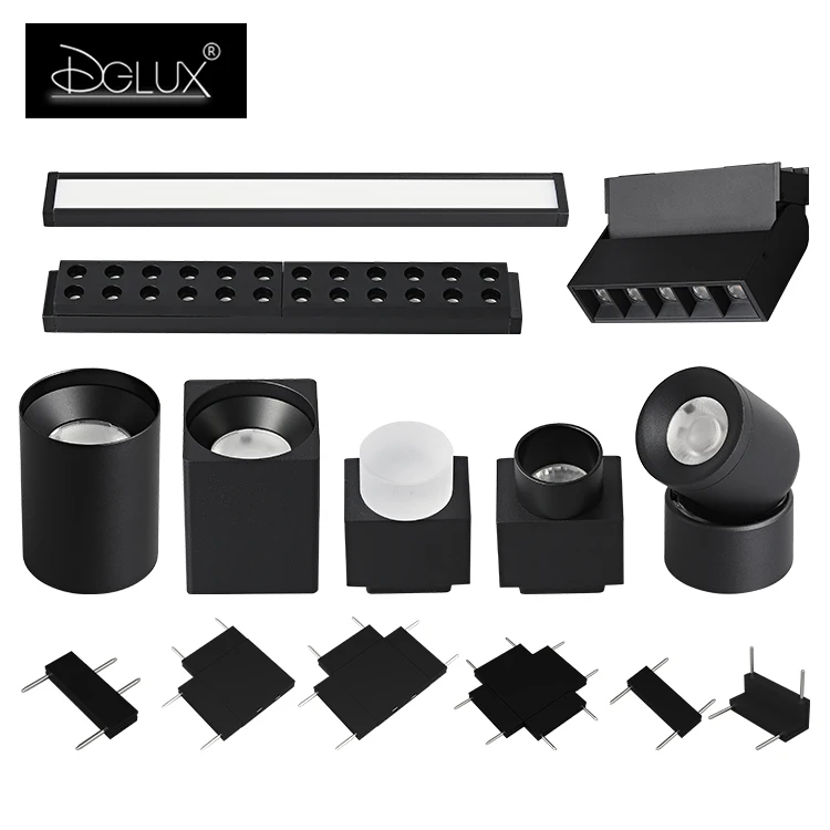DGLUX High Quality Magnetic LED Track Rail System 48V Aluminum Magnetic Track Light Profile