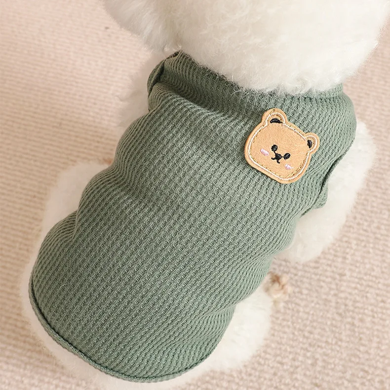 Bear Vest Pet Dog Clothes Cat Solid T-shirt Clothing Dogs Thin Small Fashion Chihuahua Summer Breathable Girl Pug Pet Vest York
