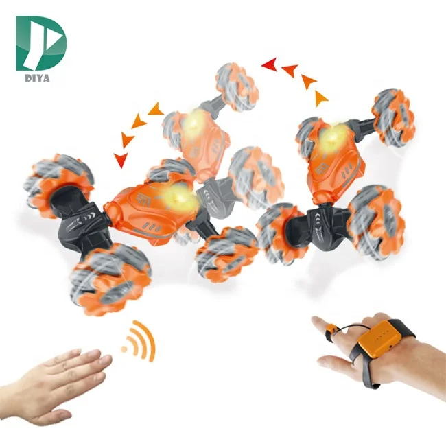 Double side 2.4G automatic demonstration remote control car hand gesture rc twist stunt car