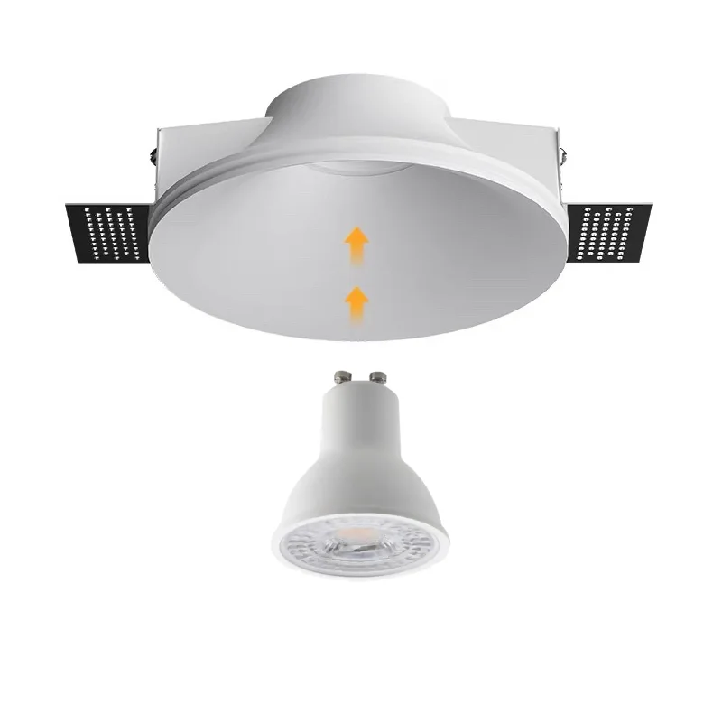 Indoor Ip20 Modern Ceiling Recessed GU10 Trimless Square Round Plaster Gypsum Downlight LED Spot Down Light Price For Home