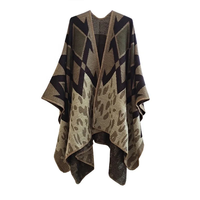 Jacket Capes  Woman Winter  Beautiful Leopard Wild Sexy  Shawl Cashmere  Poncho Free Sample