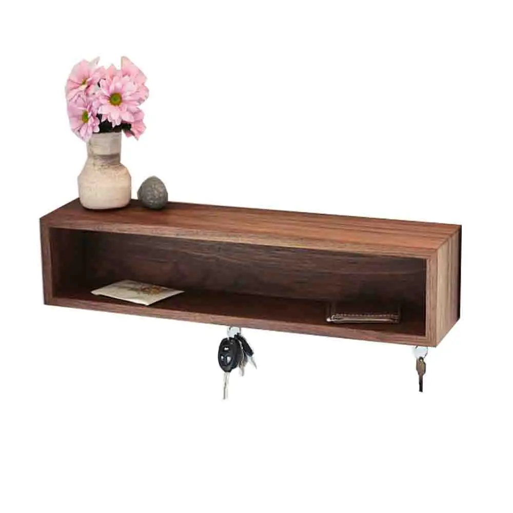 Custom DIY Wooden Cube Book Storage Shelf Double Wall Mount Kitchen Living Room Bathroom Decorative Hanging Flower Pot Holder