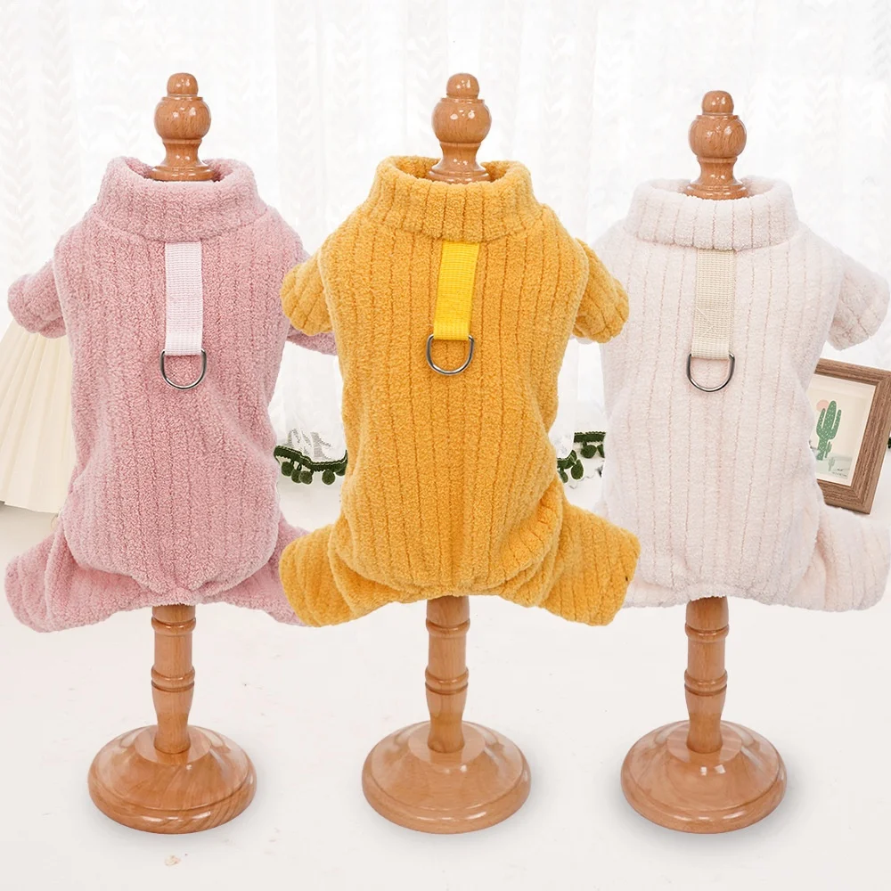 Dog Clothes Thickened Winter Warm Pet Clothes Flannel Four Legged Clothes Teddy Corgi Cat Factory Wholesale