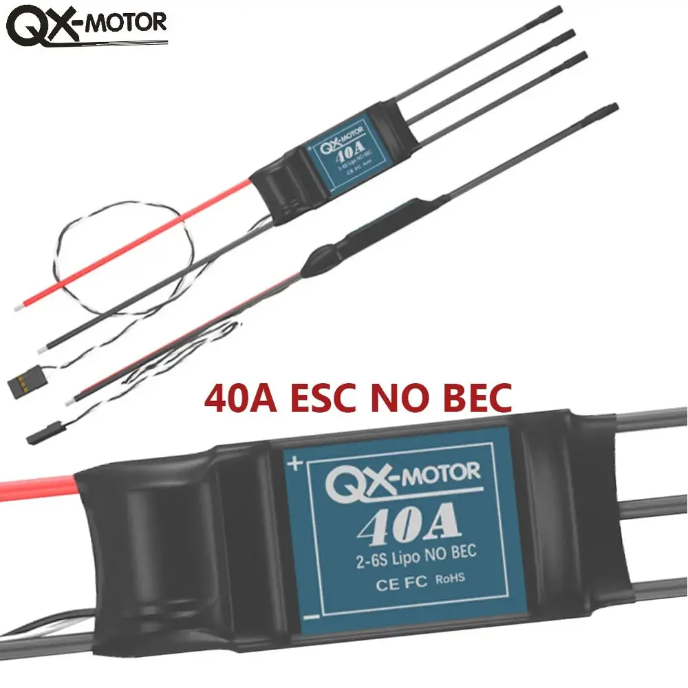 Qx-Motor 40A 2-6S Lipo Brushless Esc For Rc Fixed-Wing Aircraft Parts And Remote Control Toy Accessories