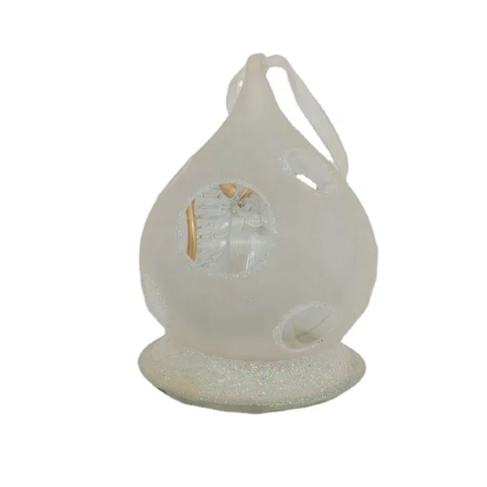 100 Wholesale Clear Glass Christmas Ball Ornaments Painted Glitter Coconut Tree Open Glass Xmas Ball With Sea Beach Starfish