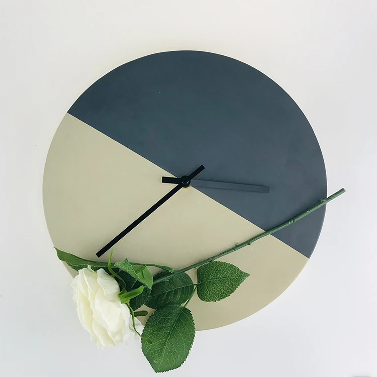 Wholesale home modern design colourful big round automatic image 3d digital/numerals analog mute Concrete decorative wall clock