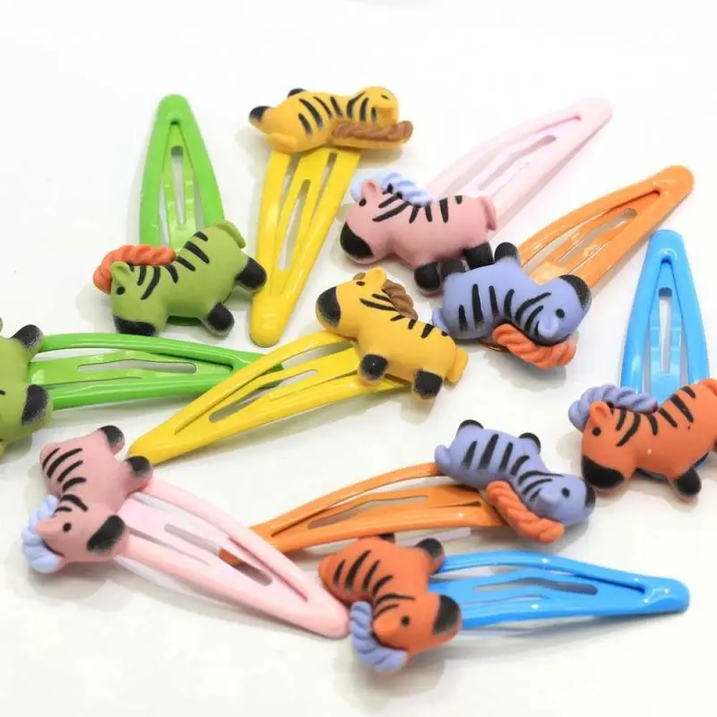 100Pcs/Bag Cute Little Animal  Lion Hairpins Baby Girls Hair Clips Barrettes Kawaii Children Kids Hair Accessories