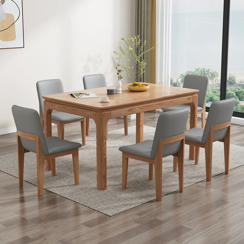 Ash Modern Luxury  Dining Tables And Chairs Set Furniture Dining Table And 6 Chairs For Pizza Shop