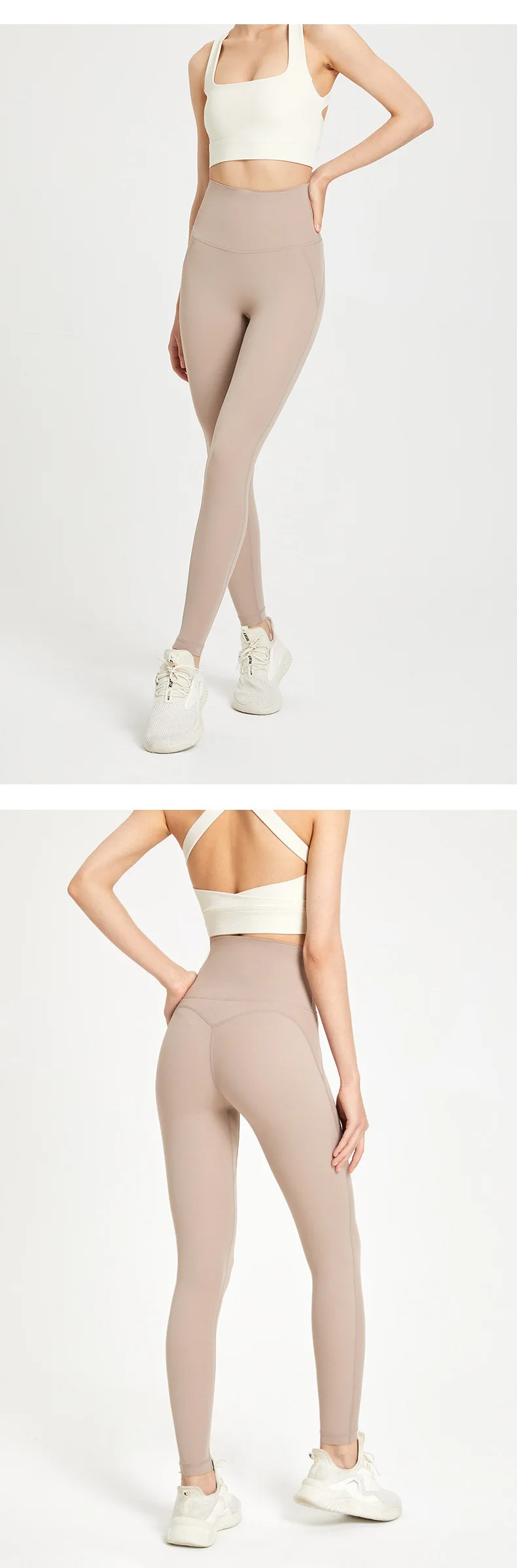 New No panties zero sense lulu one-piece yoga pants seamless bare back pocket leggings peach butt lift skinny exercise pants