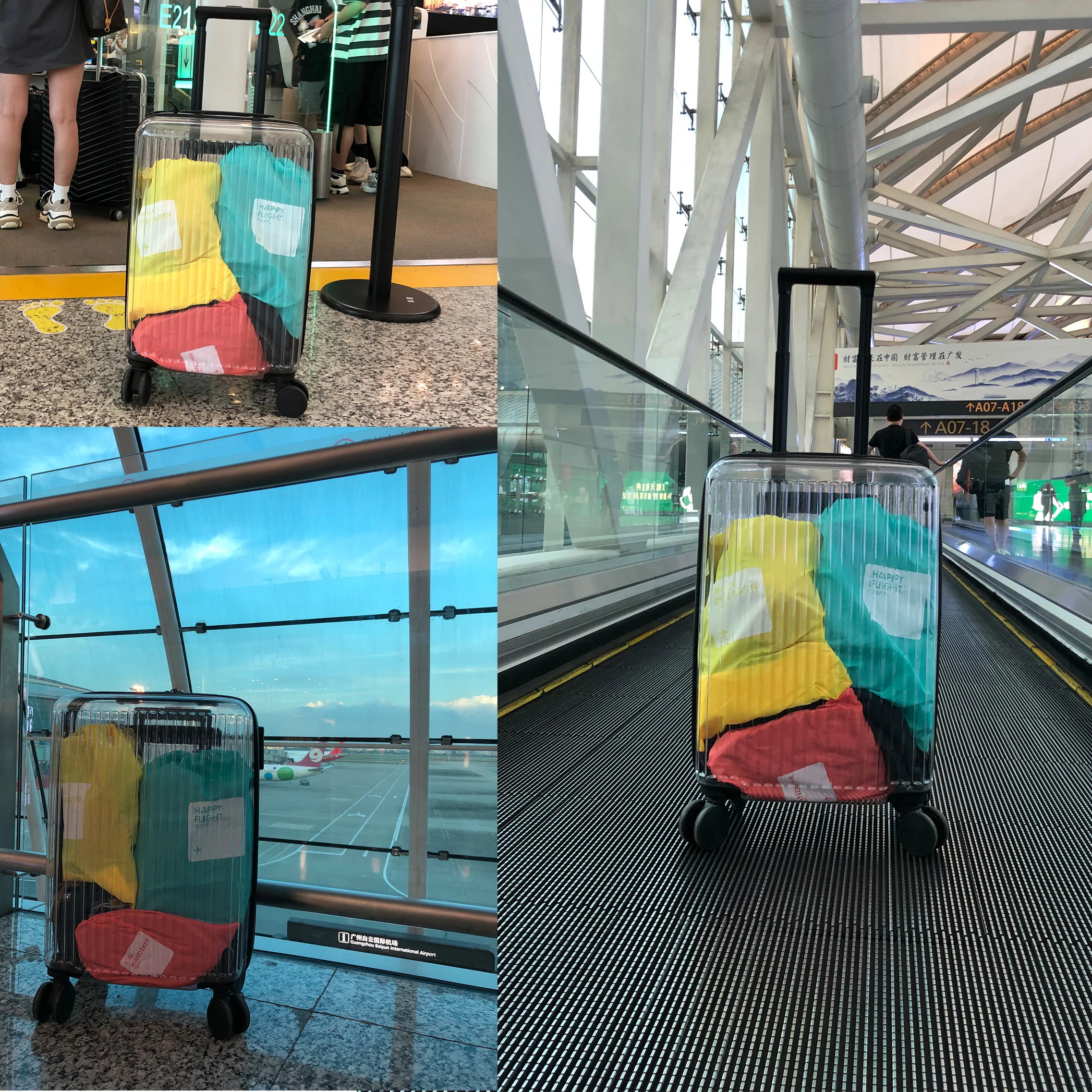 abs pc butterfly printing trolley luggage,suitcase,cabin size trolley case,hot selling luggage