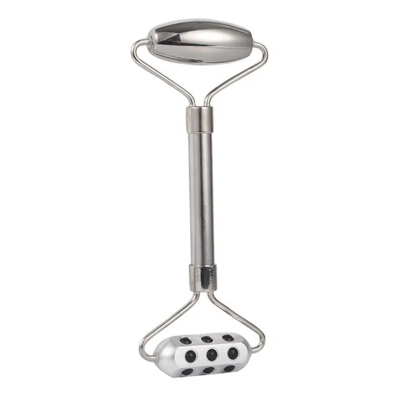 2022 New Design Germanium Roller With Double Headed 304 Stainless Steel Metal Face Roller Gua Sha Set