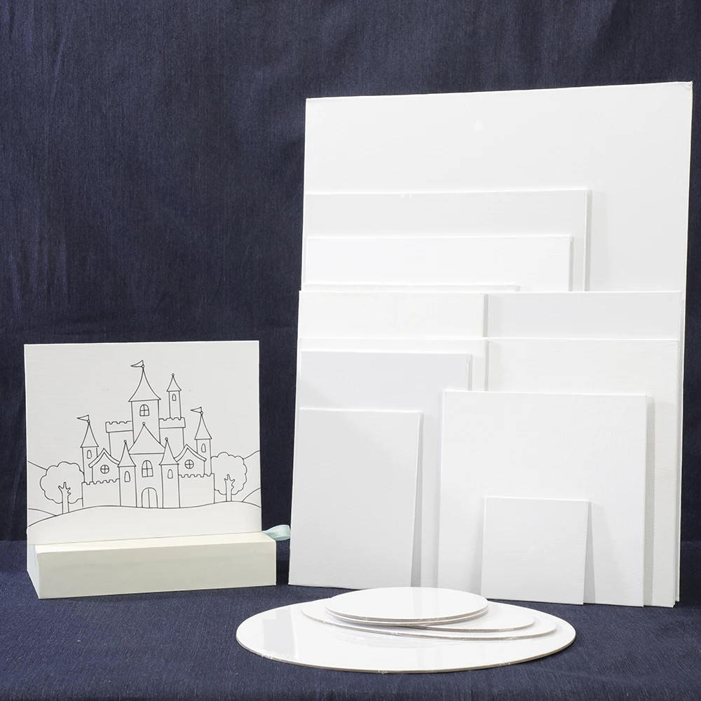 Wholesale Stretched Pure Cotton Linen Wrap Blank White Artist Canvas Board For Art Painting