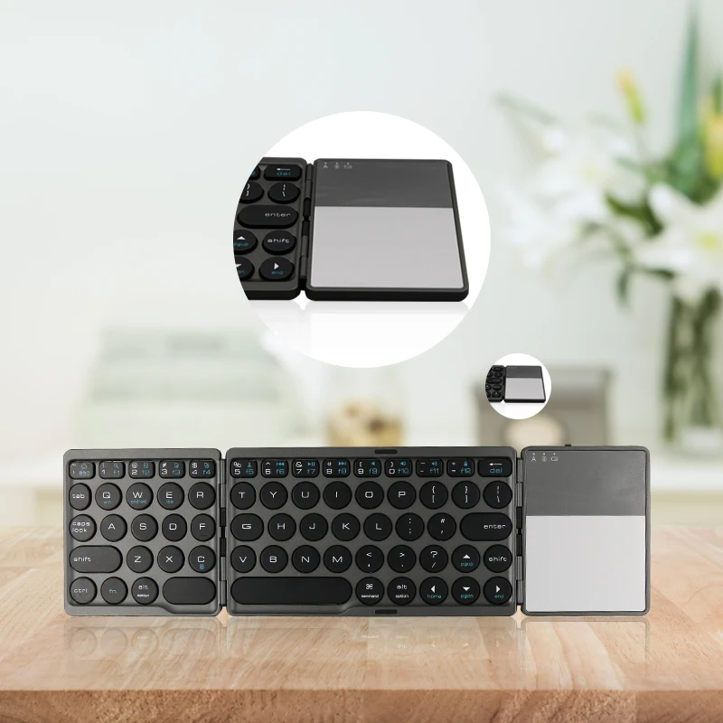 Hot Competitive Price Wireless Ultra Thin 3 Times BT Without Touchpad Folding Travel Keyboard