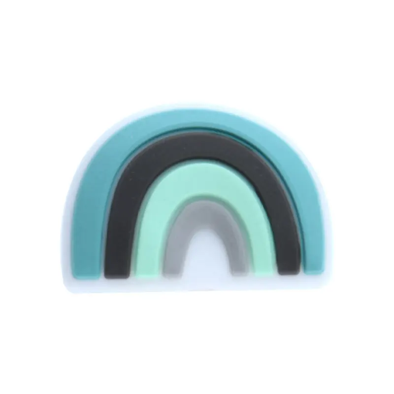 Rainbow Wristlet New Character Teething Focal Letter Keychain Wholesale Custom Bracelet Silicone Beads For Pen Jewelry Making