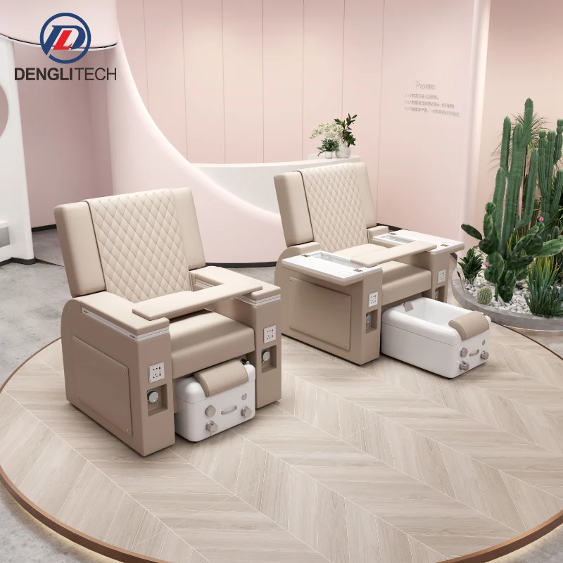 New design electric pedicure chair ceramic basin massage recliner with light function pedicure massage sofa chair for nail salon