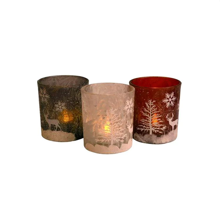 China Factory Promotion Murano Votive Jar Mercury Glass Candle Holders Wholesale With Best Quality