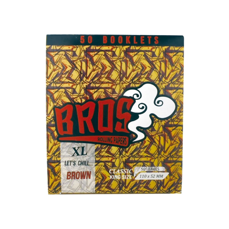 smoking rolling paper bros brown 55 leaves cigarette tobacco rolling paper king size