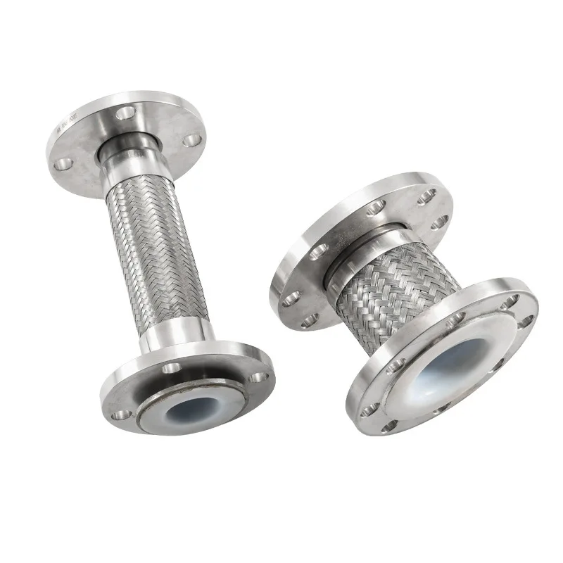 Flanged Lined Ptfe Stainless Steel Metal Hose Ptef Flange Metal Hose Braided Mesh Corrugated Pipe