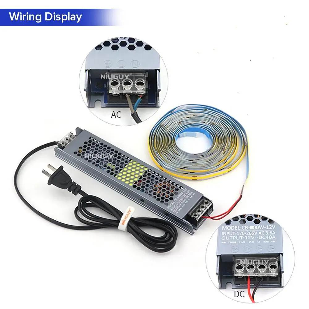 Thin AC DC 12V/24V Switching Power Supply 36W/60W/100W/150W/200W/300W/400W Light Strip Variable Voltage Driver