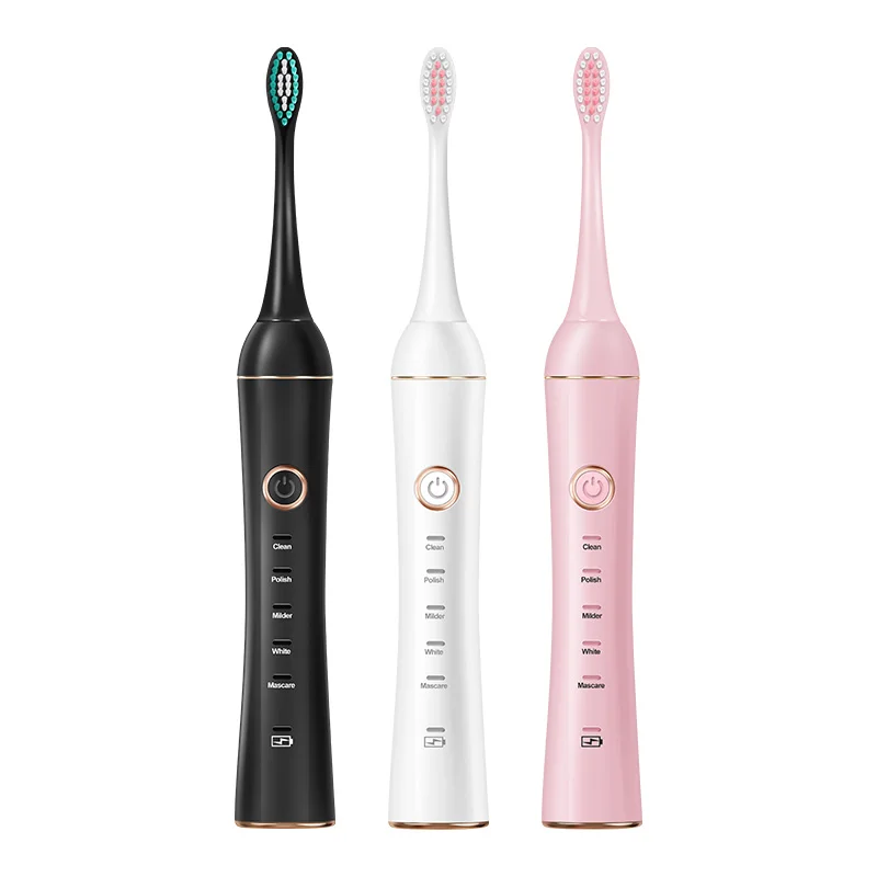 IPX7 Sonic Electric Toothbrush Rechargeable Automatic For Adults Students with 5 Modes Teeth Care and 3 Brush Heads