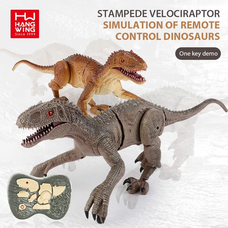 HW Boys 2.4G Remote Control Jurassic World Brutal Raptor RC Electric Radio Running Walking Dinosaur Model for Kids Toys