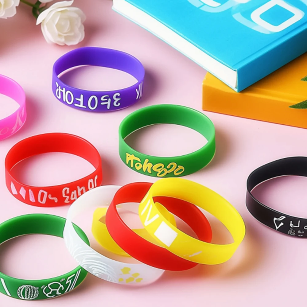 Customized Crystal Code Adjustable Ink for Silicon Printing Blank Custom Rubber Bracelets Wristband Silicone Slap Bracelet