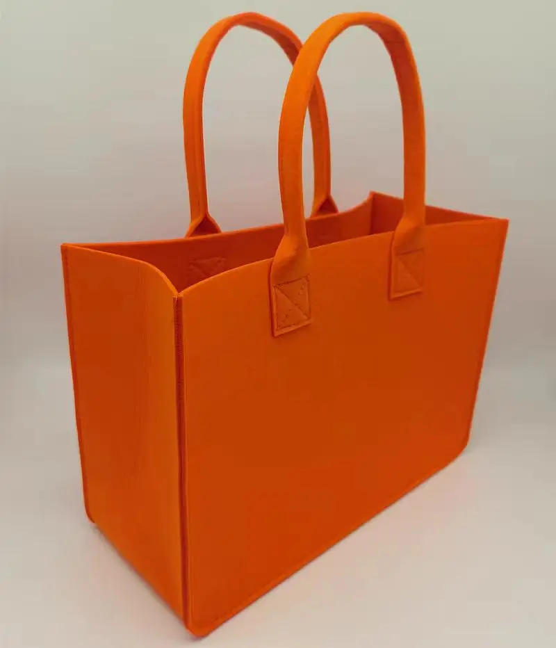 Wholesale Fashion Custom Logo Printed Fashion Felt Shopping Bags Portable Tote Bag