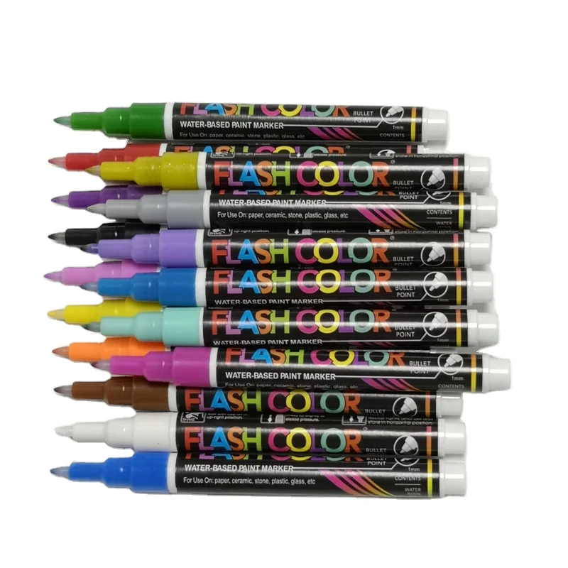 Professional acrylic permanent marker pen set manufactures for shoes, wood