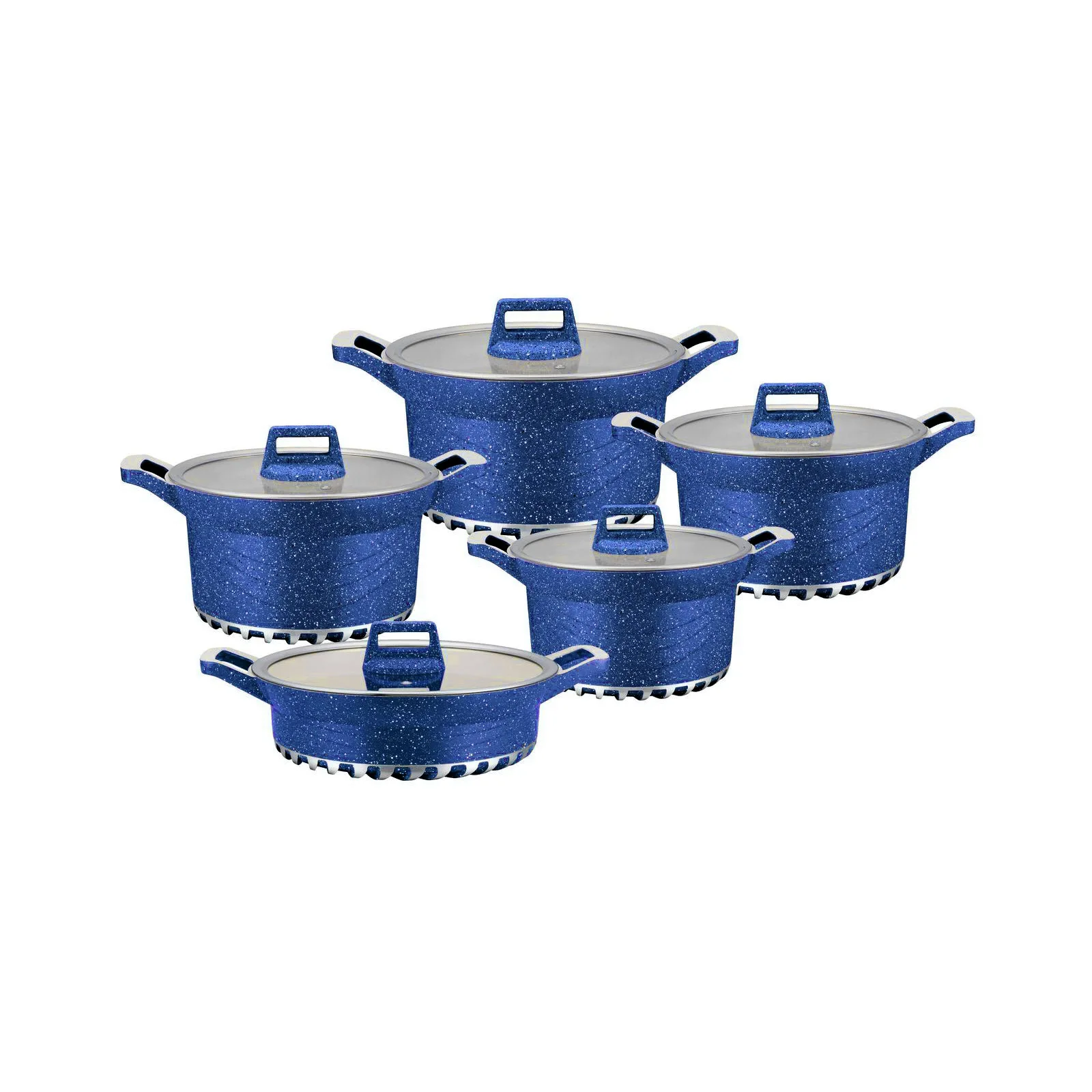 Pans Kitchen Utensils Die Cast Non-stick Cookware Set 10 Piece Wood Modern Glass Cover Household Aluminum Customized Size