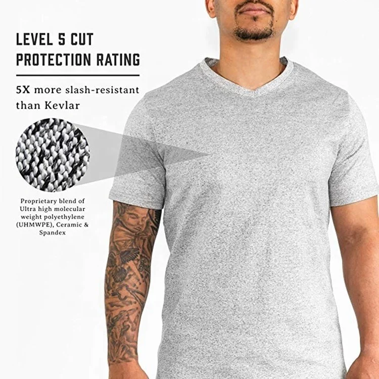 Swelder Unisex HPPE Anti Knife Cut Tactical T Shirt Clothing Cutting Stab Proof Clothes Security Shirt Protective Clothing