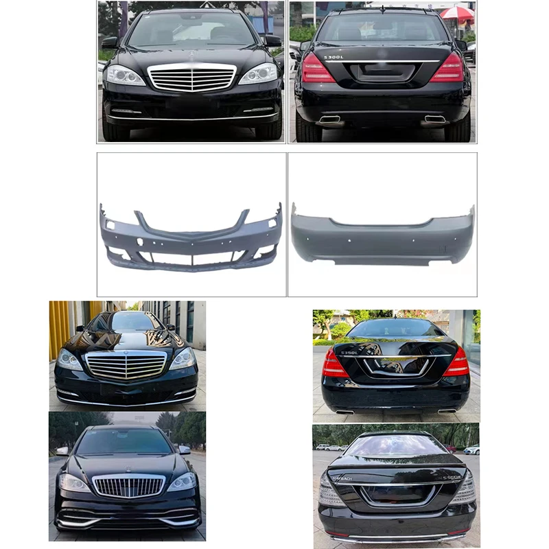 Горячая Распродажа, высококачественный комплект легкой установки, автозапчасти, передний бампер W221, обновление W222 maybach