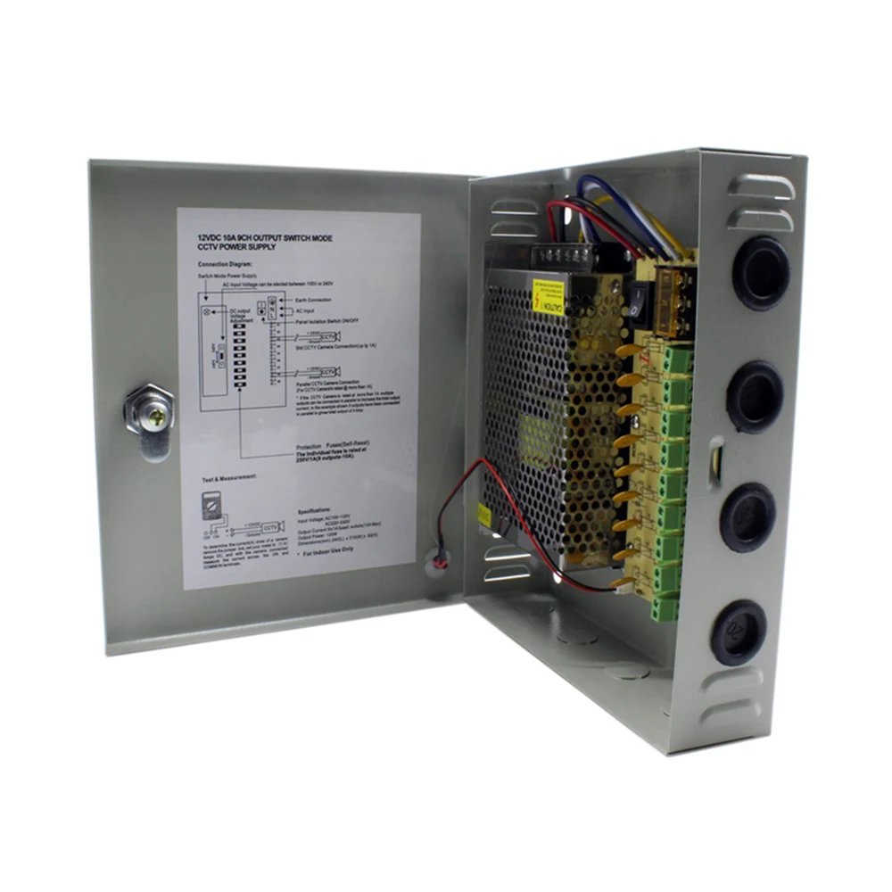 10A 20A 30A 20 amps Switch Mode SMPS Price Centralized Distributed DC Open 20amps Metal Camera CCTV Power Supply Box 12V