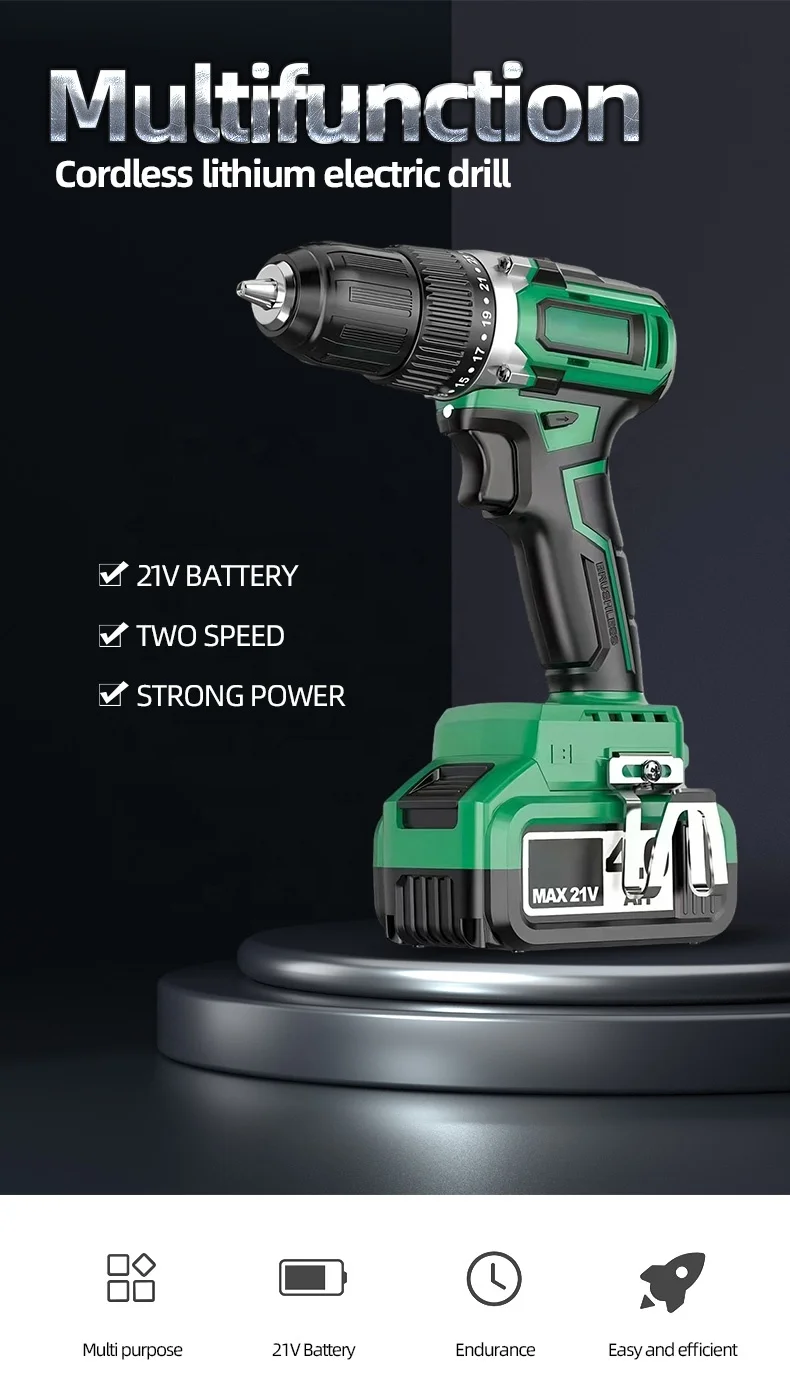 21V Wireless Heavy Duty  Impact Rotary Hammer Combo Kit With 2 Battery Hammer Cordless Electric Drill Machine power tool set