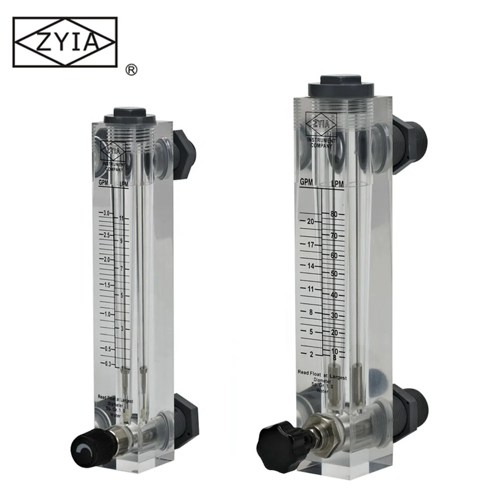 LZM  adjustable panel acrylic clamp on  pvc flowmeter oxygen air rotameter for water and gas