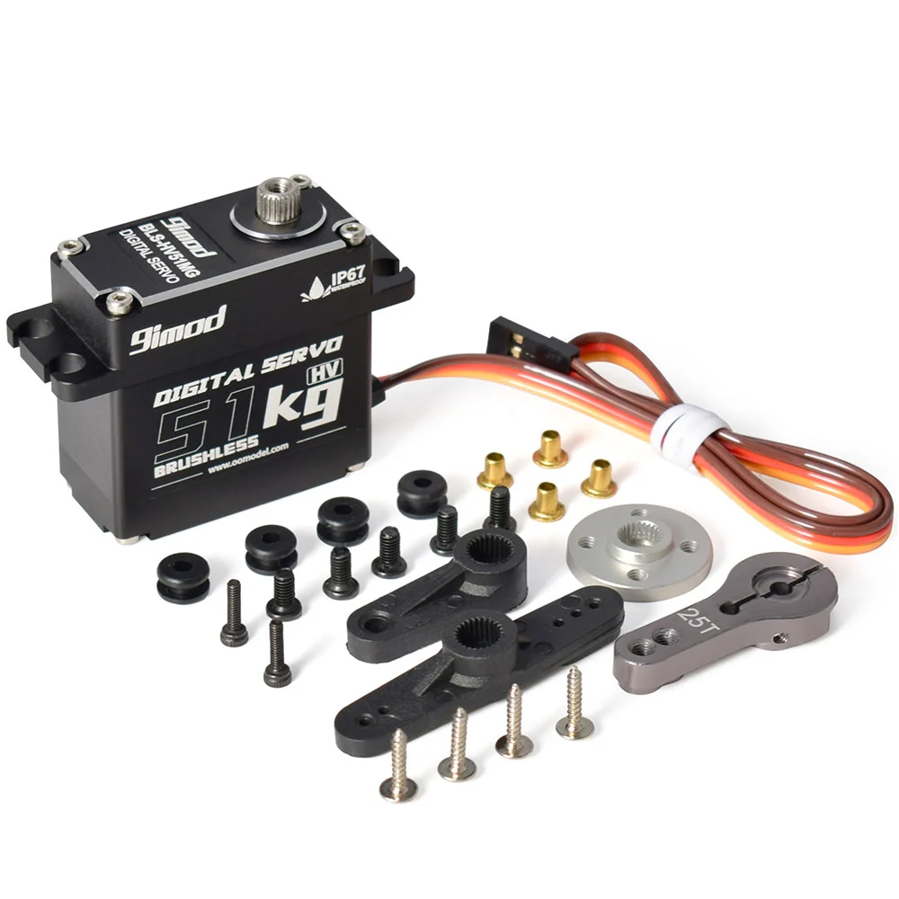 9imod 55kg Waterproof Servo IP67 180/270 Magnetic Sensor High Torque High Voltage Cordless Digital Servo DSC55MG Servo