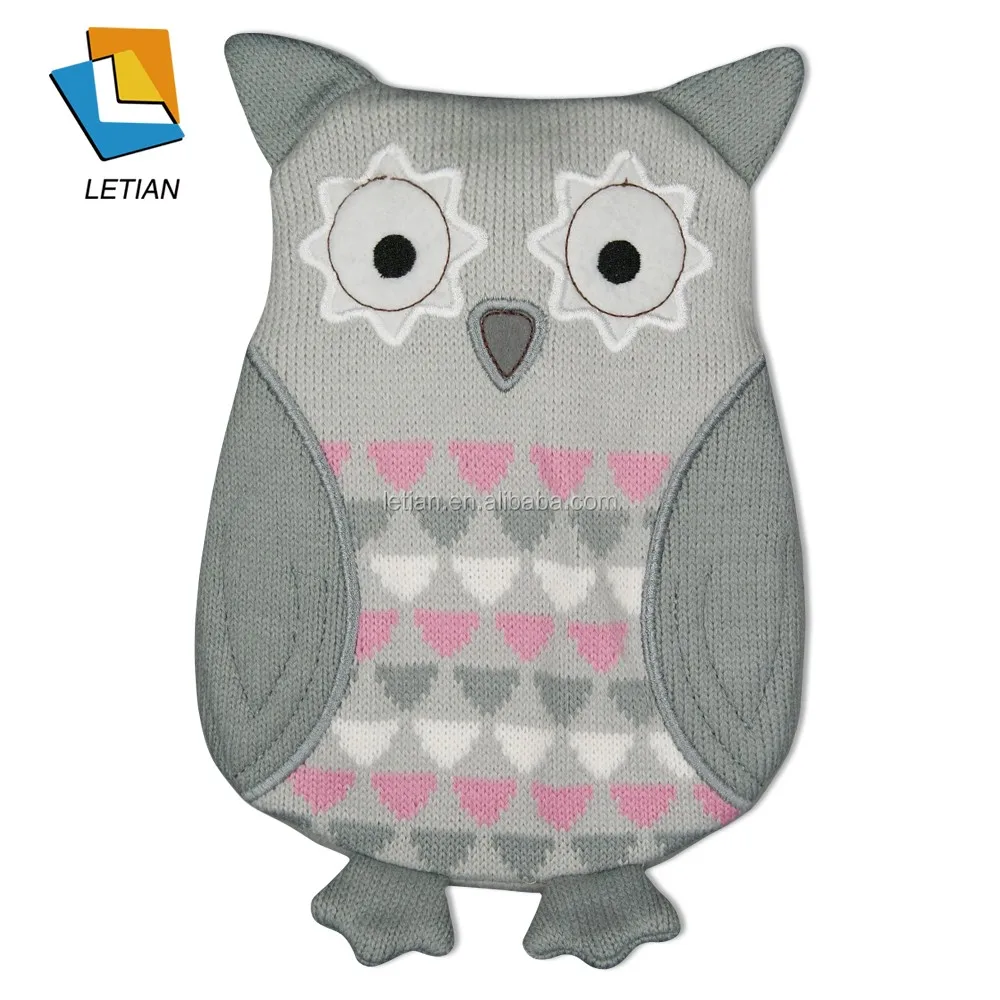 
rubber high quality hot water bottle with soft animal cover from yangzhou jiangsu 