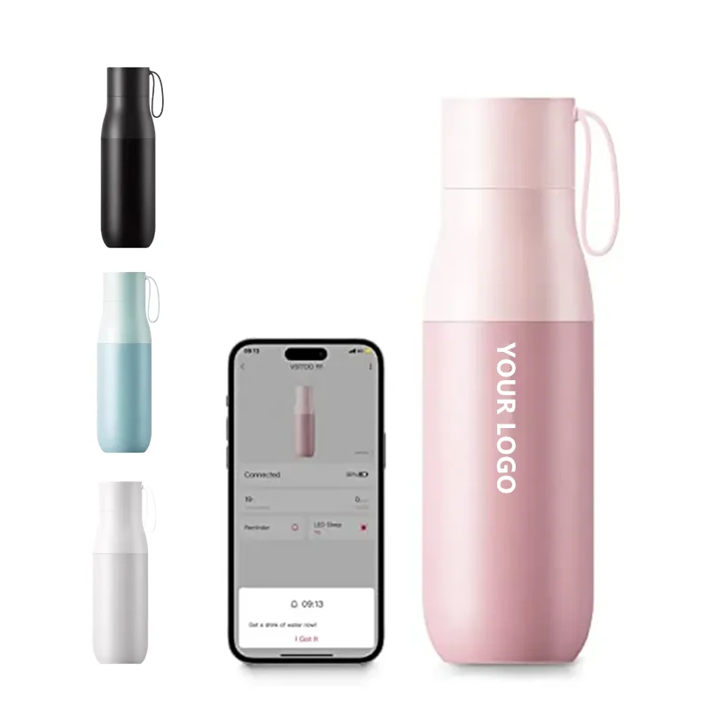 Hot Modern 3-Layer Insulated Stainless Steel Sports Water Flask 500ml Capacity App UV Self-Cleaning Electronic Sensor Features