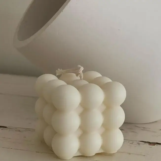 Festival Hot Sale Soy Wax Scented 3D Round Korea Bubble Cube scented candle