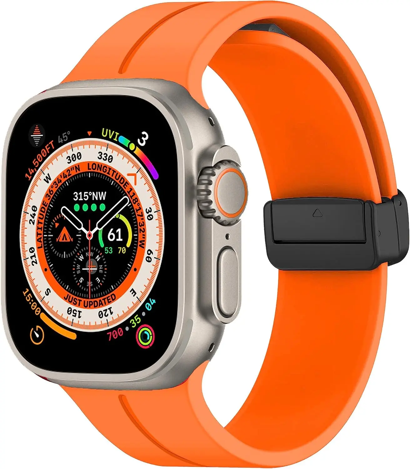 Силиконовый магнитный ремешок для Apple Watch Ultra 2 49 мм спортивный силиконовый сменный Series 9 8 7