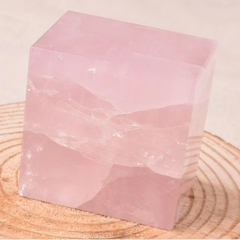 Wholesale Natural Rainbow Color Striped Fluorite Madagascan Pink Crystal Cube Gemstone Square Stone Manual Grinding