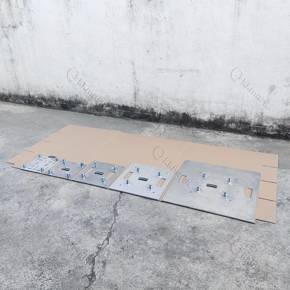 KKMRK design stable black Silver Steel Truss base plate with half connectors for aluminum square truss