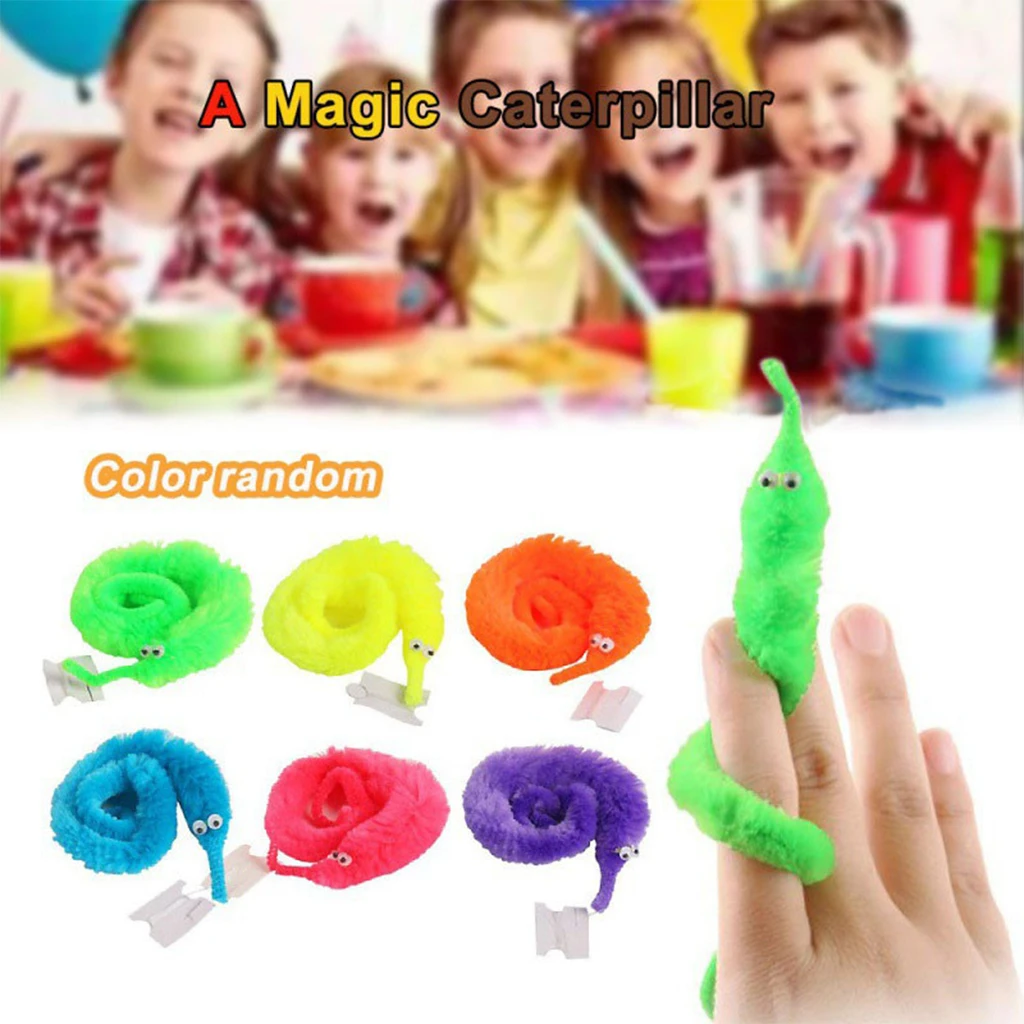 Wholesale amazon direct sales cheap magic worm toys plush fuzzy string wiggle twist worm toys with Russian blister card