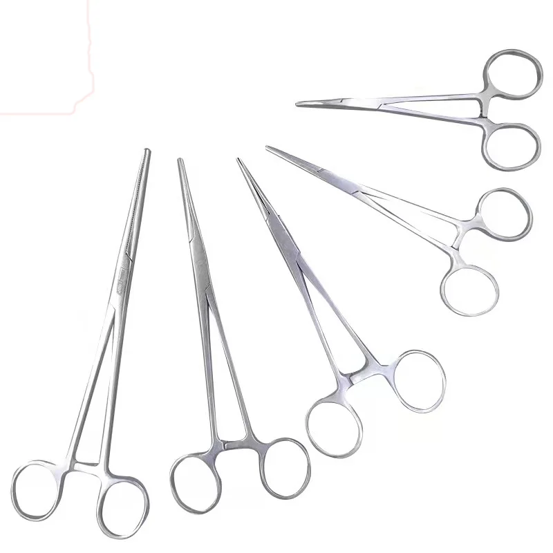 Medical thickened stainless steel hemostatic forceps surgical suture needle holding forceps small elbow multifunctional pet hair