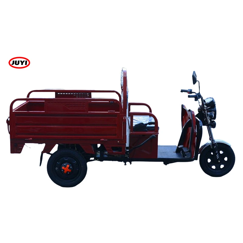 China Customized Three Wheel Electric Tricycle Adult Cargo self loader farm load motorized tricycles with tipper feature