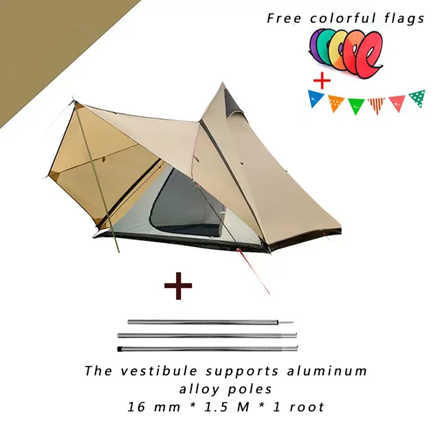 Glamping Waterproof 4 Persons Tent Indian Pyramid Tents for Outdoor Camping