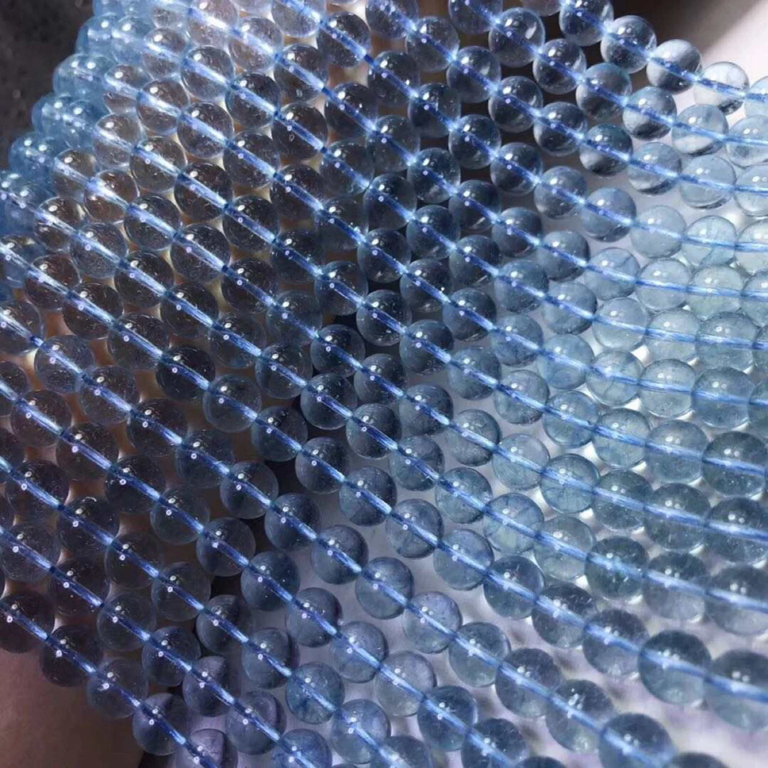 Natural mineral 6mm A+ blue Topaz precious stone gemstone loose beads for jewelry making bracelet