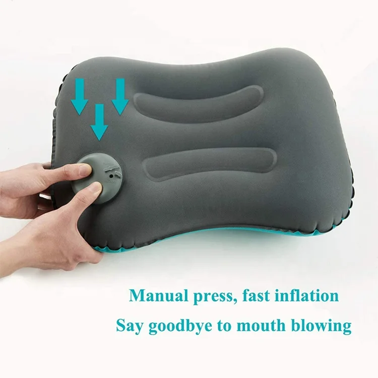 Outdoor travel press type automatic inflatable pillow camping folding portable waist press type inflatable pillow